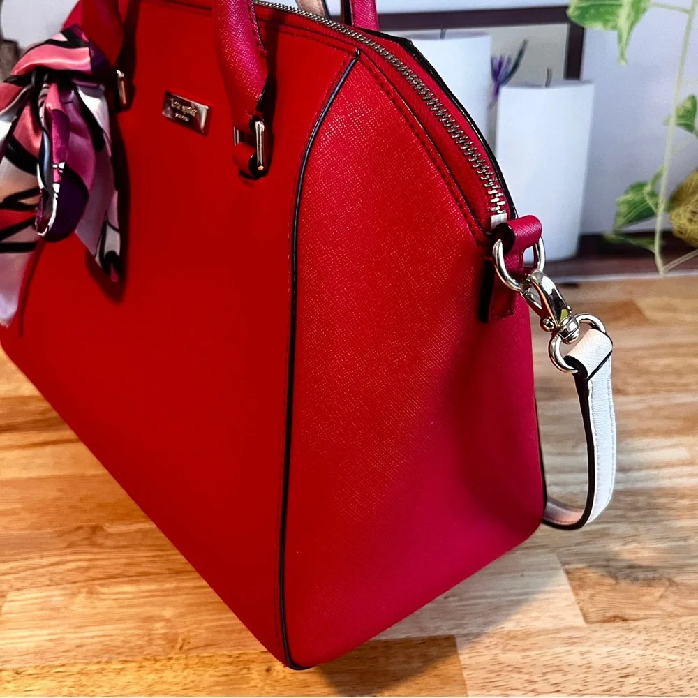 Kate Spade Tilden Place Pippa Satchel Hot Chili Red Saffiano Leather - Picture 3 of 14